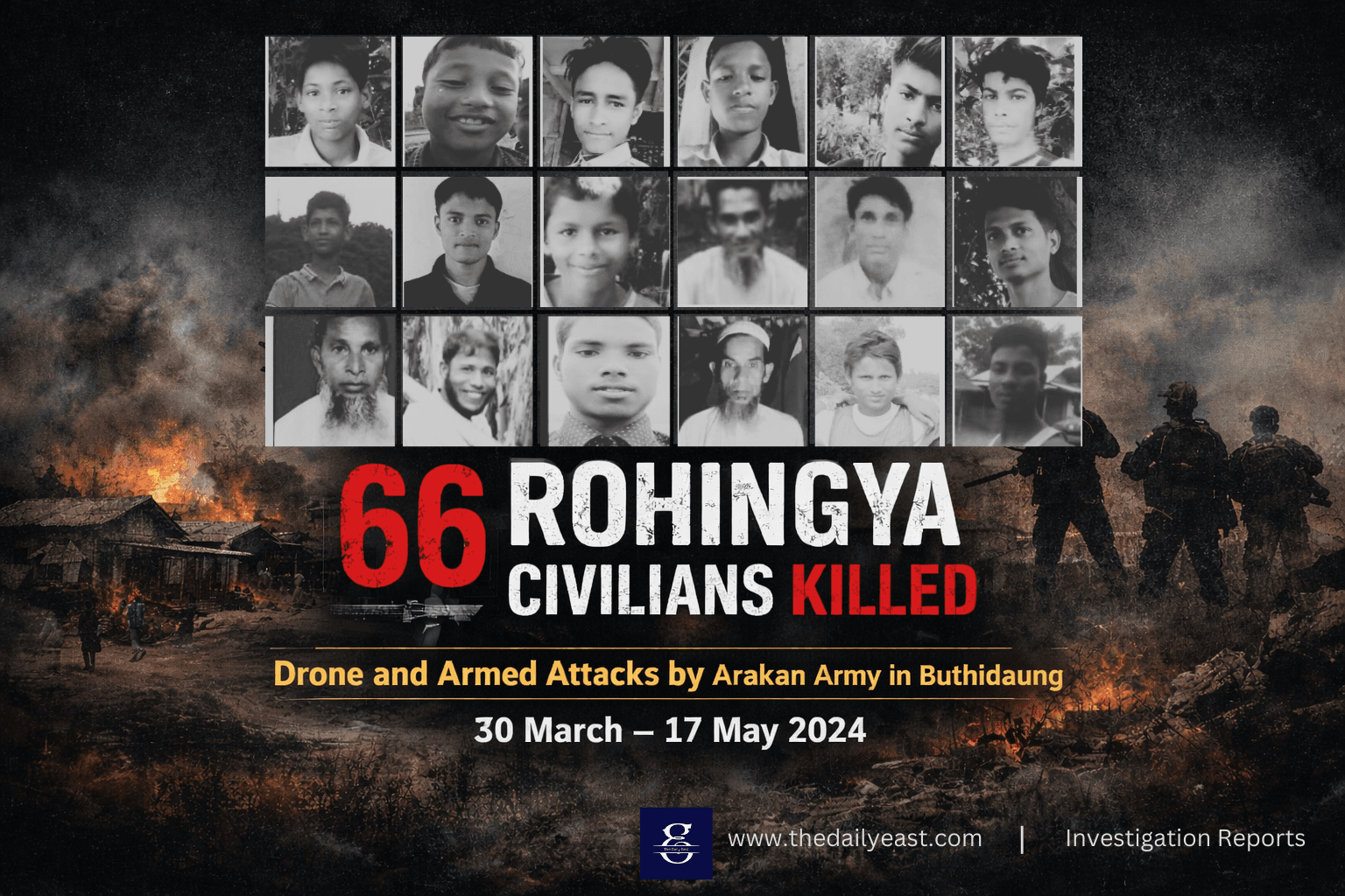 Daily East Investigation Reports Arakan Army Killed Over 66 Rohingya Civilians in Drone and Armed Attacks in Nga Kyi Dauk Between 30 March and 17 May 2024